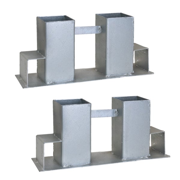 2er Set Holzstapelhilfe feuerverzinkter Stahl 34x10x15 cm Holzstapelhalter Brennholzregal