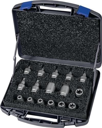 Steckschlüssel-Satz im Werkzeugkoffer mit Schaumstoffeinlage