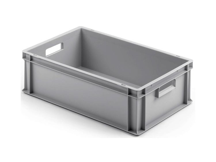 PROREGAL Eurobehälter Mit Offenem Griff HxBxT 17,5 x 40 x 60 cm 30 Liter Grau Eurobox Transportbox Transportbehälter Stapelbehälter