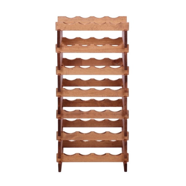 Weinregal VINOTECA FLEX PRO HxBxT 93x46x28cm 28 Flaschen auf 7 Ebenen Massives Kiefernholz Braun geölt