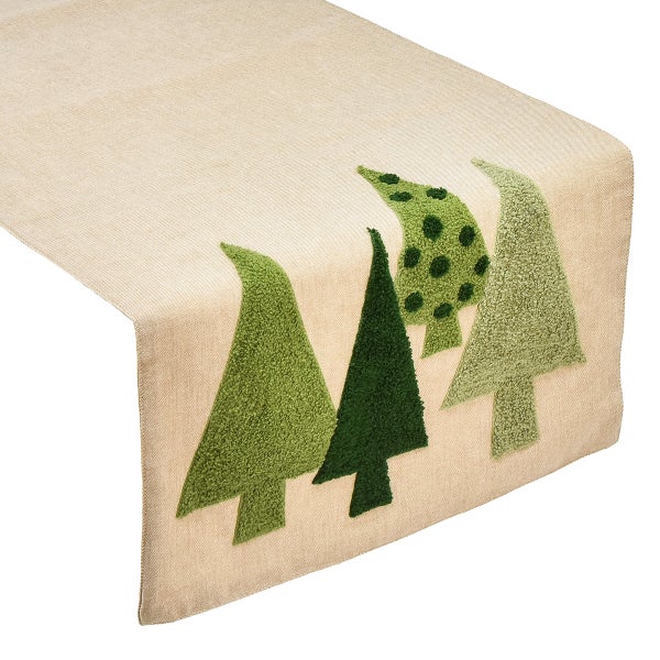 Tischläufer mit weihnachtlichem Tannenbaum-Muster