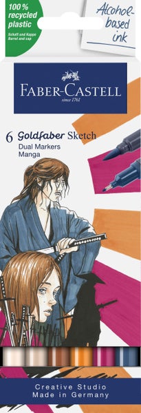 Set De Marqueurs Faber-Castell Goldfaber Sketch - 4 Feutres à Alcool Double Pointe, Collection Manga Romantique - 6