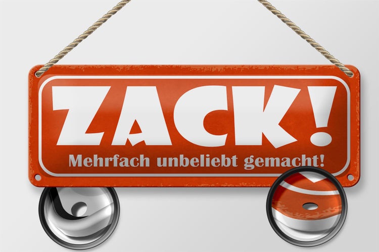 Blechschild Spruch 27x10cm Zack mehrfach unbeliebt gemacht Dekoration