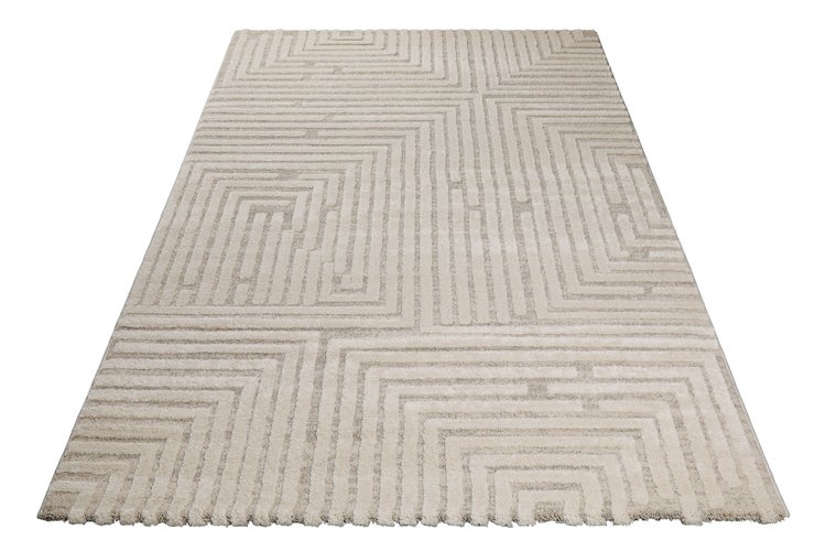 Kurzflor Teppich Creme Beige Hillmar WECONhome 120x170 cm