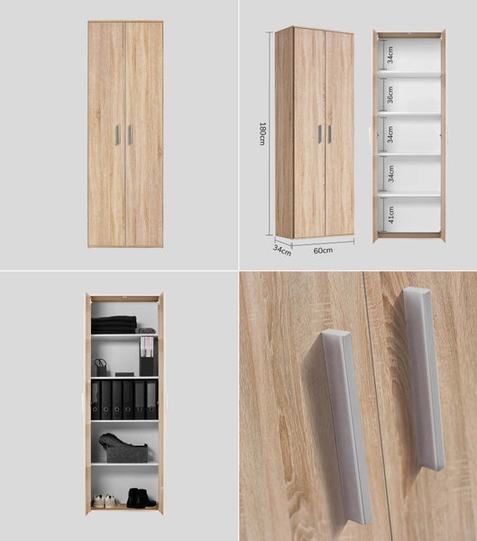 mokebo Schrank Set 2-teilig in Braun 'Die Allzweckwaffe', Set aus Besenschrank und Mehrzweckschrank