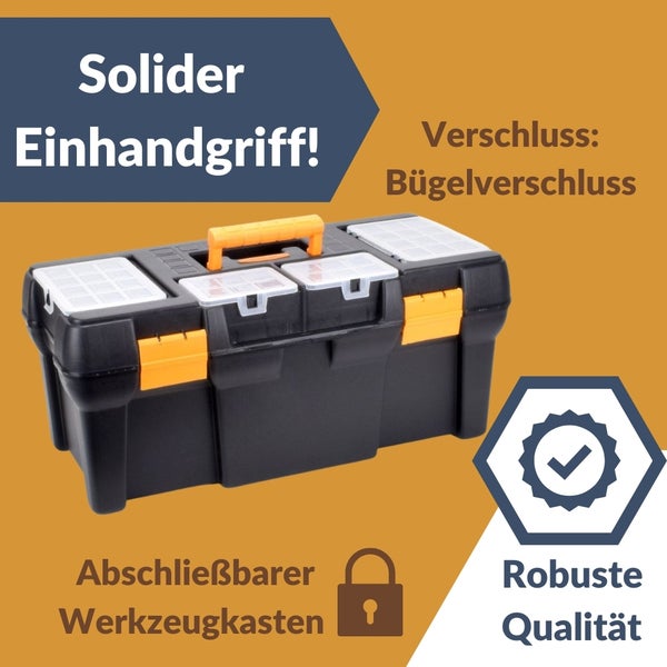 Werkzeugkoffer leer groß Werkzeugkasten Werkzeugkiste Werkzeugkästen Kunststoff Angel Box Kiste Haushalt Tool Box Set 58 x 28 x 25 cm