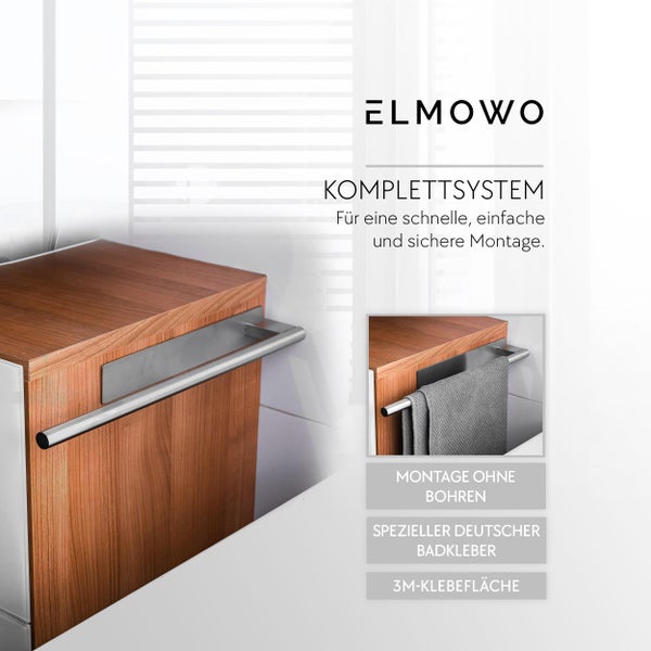 Elmowo Handtuchhalter zur Montage ohne Bohren mit Klebeflaeche fuer das Badezimmer.
