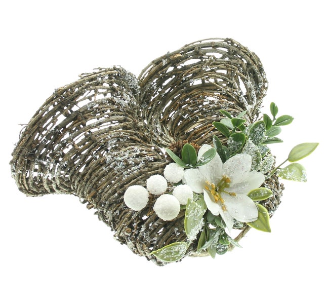 FRANK FLECHTWAREN | Glöckchen Christrose, ca. 25 x 14 x 15 cm, BIRKE, METALL, KUNSTSTOFF,