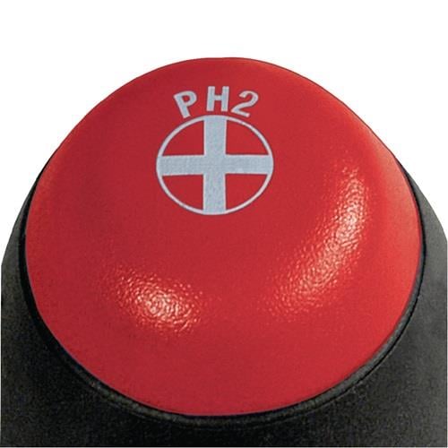 Detailansicht des Griffs eines Schraubendrehers mit PH2-Kreuzschlitz