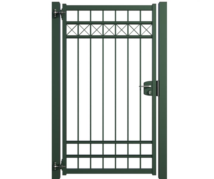 Gartentor aus Metall mit Schloss