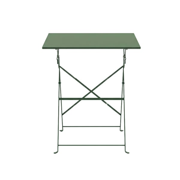 Klappbarer Gartentisch aus Metall in Grün mit rechteckiger Tischplatte