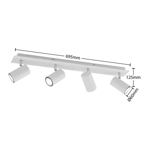 Lindby Strahler Joffrey (Modern) in Weiß aus Metall (4 flammig, GU10) - Deckenlampe Deckenleuchte Lampe Spot Wohnzimmerleuchte