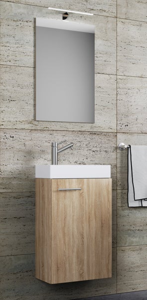 3-tlg Gäste WC Waschplatz Waschtisch Slito Spiegel