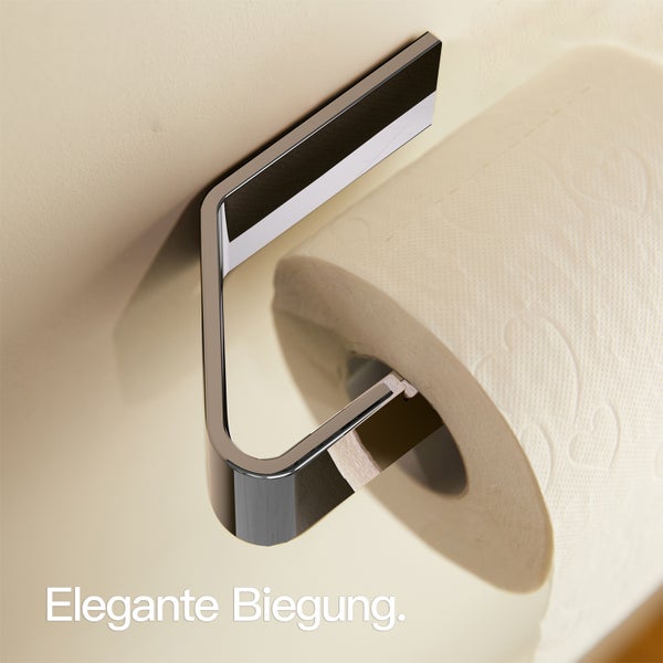 Designfabrik Hamburg Toilettenpapierhalter ohne Bohren Chrom 17cm