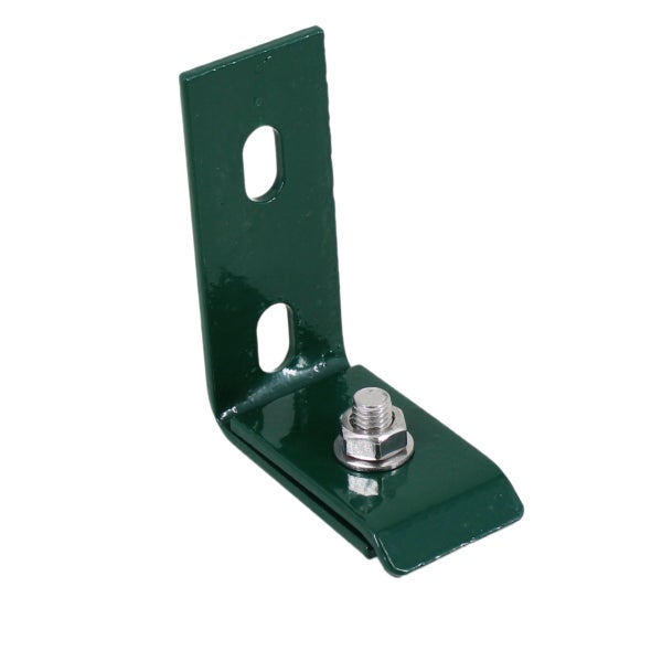 Winkelverbinder aus Metall mit Schraube und zwei Löchern