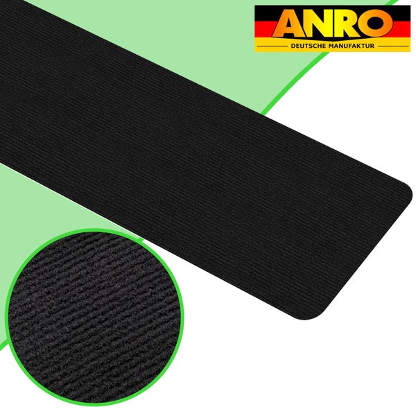 Stufenmatte Stufenschutz NEMESIS Treppenschutz Treppenmatte einfarbig selbsthaftend Schwarz 20x75cm