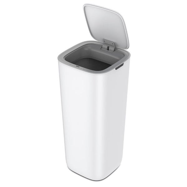 PROREGAL Moderner Quadratischer Abfalleimer Mit Smart Sensor 30 Liter HxBxT 59 x 27 x 27 cm Weiß