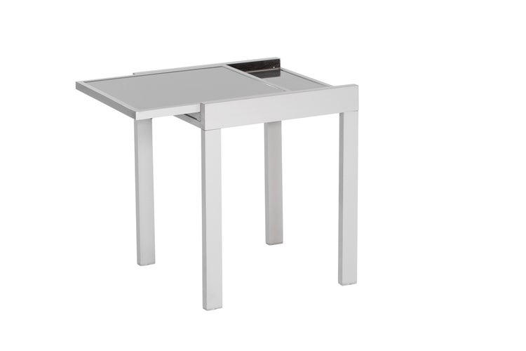 Balkonausziehtisch, 65 (130) x 65 cm, silber