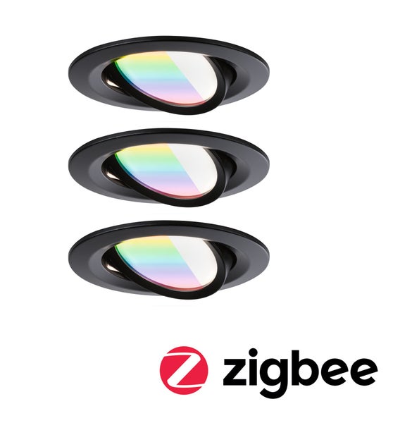 LED Einbauleuchte Nova Coin rund 84mm 50° RGBW+ 3x6W 3x500lm 230V Schwarz matt Aluminium