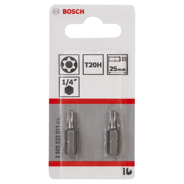 Bosch T20H Torx Bit Set, 25 mm, 2 Stück