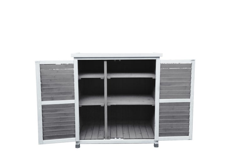Gartenschrank MOMO 87 x 47 x 95 cm grau-weiß