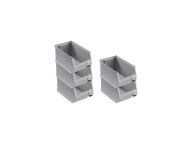 PROREGAL SparSet 5 x Graue Sichtlagerbox 3.0 HxBxT 12,5 x 14,5 x 23,5 cm 2,8 Liter Sichtlagerbehälter Sichtlagerkasten