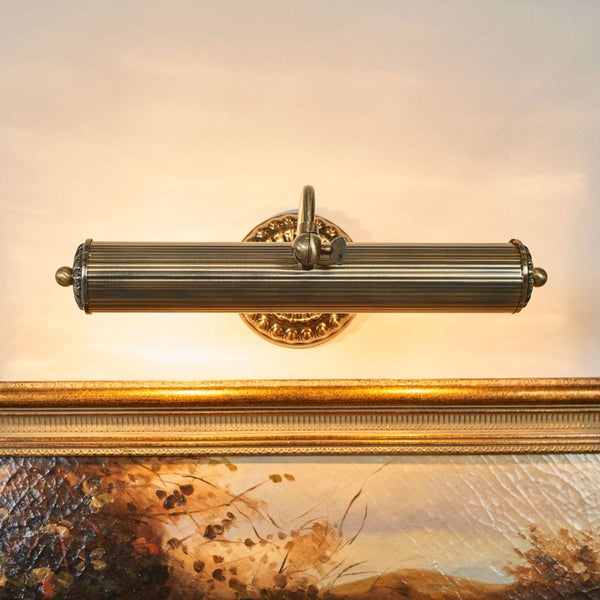 Lindby Wandlampe Bilderleuchte antik Metall Altmessing, Wandleuchte 2x E14 max. 40W Bilderlampe klassisch nostalgisch Flurbeleuchtung