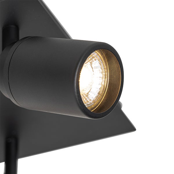 Schwarze Wandleuchte mit LED-Licht