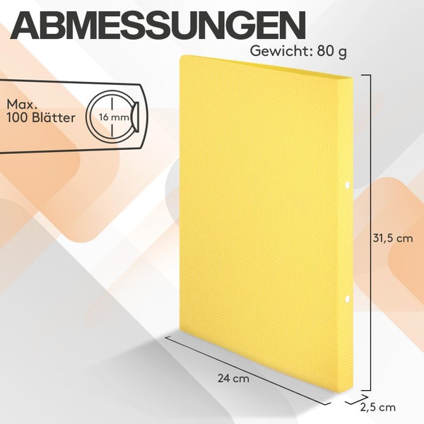 ACROPAQ - 10 x Ringbuch A4 - Mit 2 Ringen, Mit Rückenetiketten, Rückenbreite 2,5 cm, Regenbogen, Natur Farbkollektion - Ringhefter, Ringordner, Ordner A4 Schmal, Ringmappe A4, Schulordner