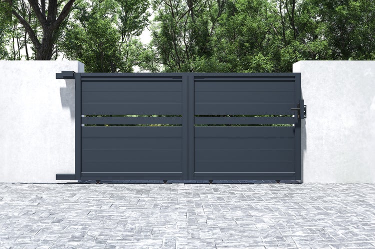 Schiebetor 3m CIMONE H.140 graues Aluminium