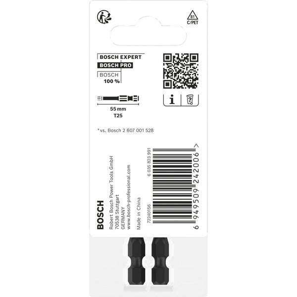 Bosch PRO Torx Impact Bit T25 55 mm 2-tlg. - 2608522531