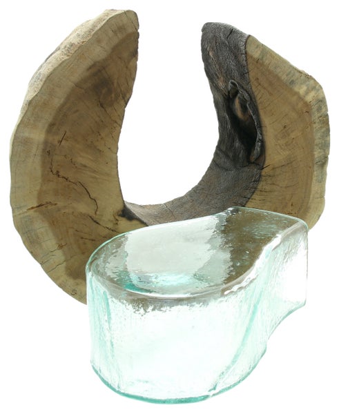 Dekorationselement aus Glas und Holz