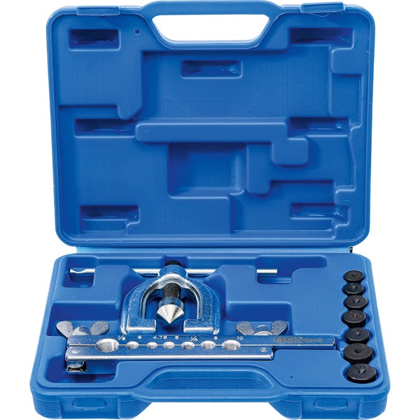 Bördelgerät-Satz in einem blauen Werkzeugkoffer
