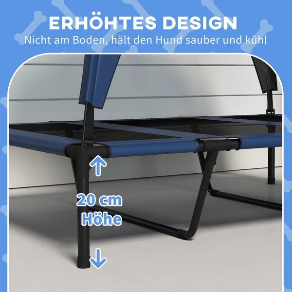 PawHut Erhöhtes Hundebett, 106L x 76B x 94H cm, Oxford, Taftstoff, Blau