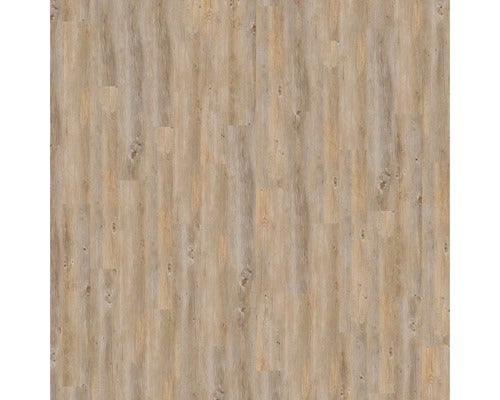 Bodenbelag in Holzoptik mit ausgeprägter Maserung und Astlöchern.