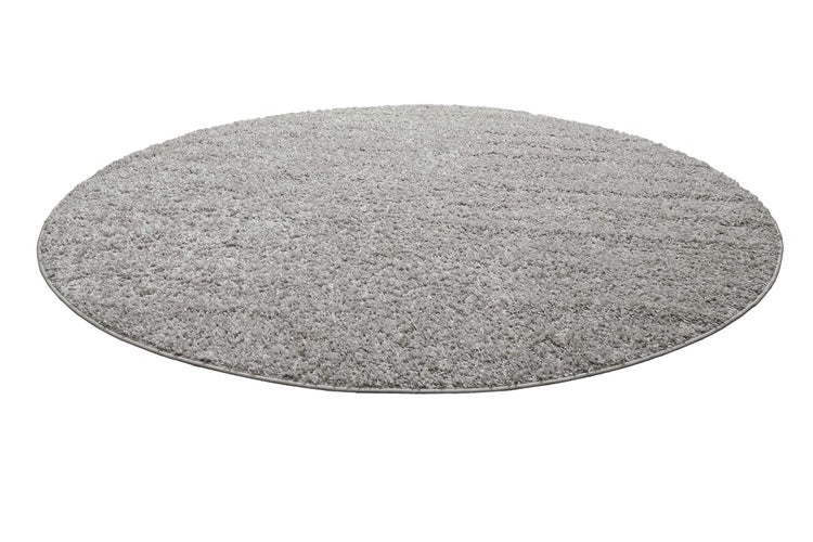 Teppich Rund Hellgrau Hochflor Gino  Homie Living 200 cm rund