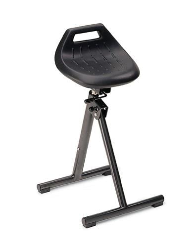 Verstellbarer Werkstatthocker mit Sitz aus Kunststoff und Stahlgestell