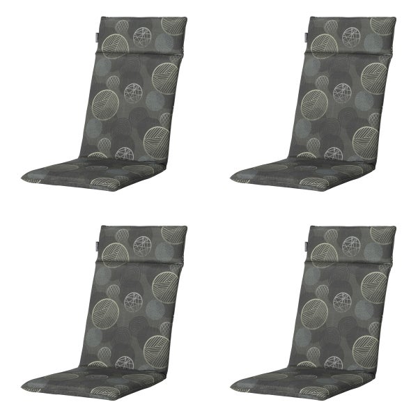 Hochlehnerauflage Kreis grün - Ca. 120x50 cm - 4er-Set