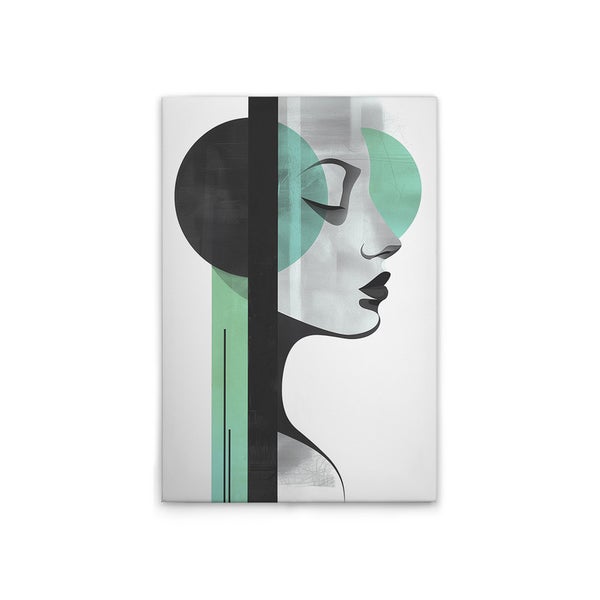 Wandbild mit abstrakter Darstellung eines Frauenprofils