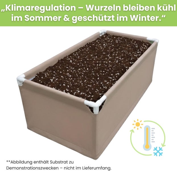 Hochbeet mit Erde und Klimaregulierung