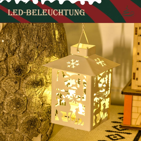 HOMCOM Weihnachtsdeko Figur, 29L x 16B x 55H cm, Eisen, Mehrfarbig