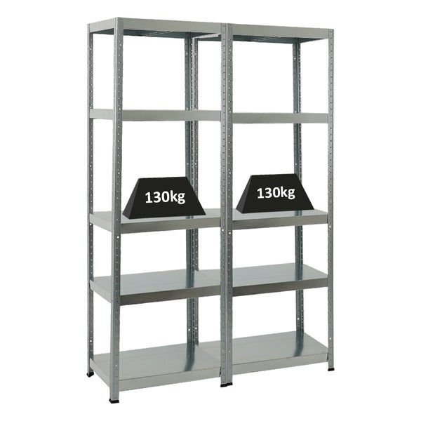 PROREGAL Mega Deal 2x Schwerlastregal Steel Eagle HxBxT 180 x 60 x 40 cm Fachlast 130 kg Verzinkt