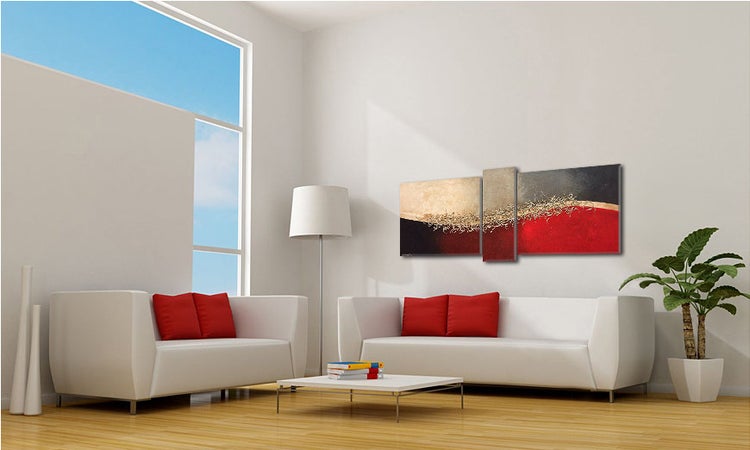 Das moderne Wandbild -Silver Growth- 190x70x2 cm handgemaltes Unikat
