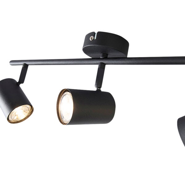 Schwarze LED-Deckenleuchte mit mehreren Strahlern