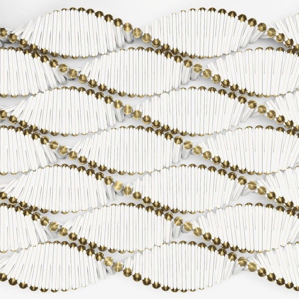 Dekorative Wandpaneele mit Wellenmuster und Metallelementen