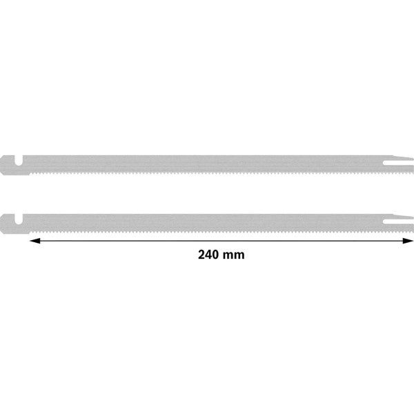Zwei Säbelsägeblätter mit einer Länge von 240 Millimetern