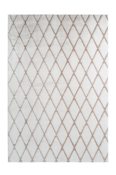 Rechteckiger Teppich mit Rautenmuster, geometrisches Design, Kurzflor.