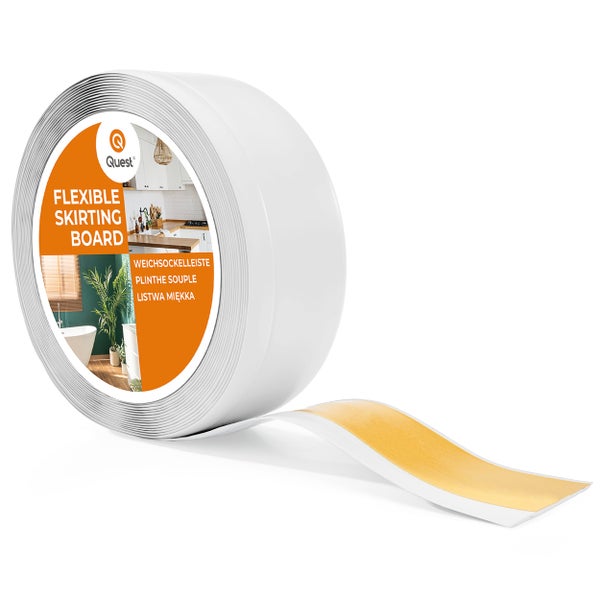 Quest flexible Weichsockelleiste als Rolle für Fußböden, selbstklebend