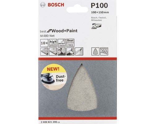 Netzschleifblatt M480 Best for Wood and Paint, 10er-Pack 100x150mm, K100