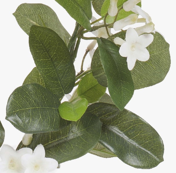 Künstliche Hängepflanze, grüner Nadelzweig aus Kunststoff, lange hängende Form.